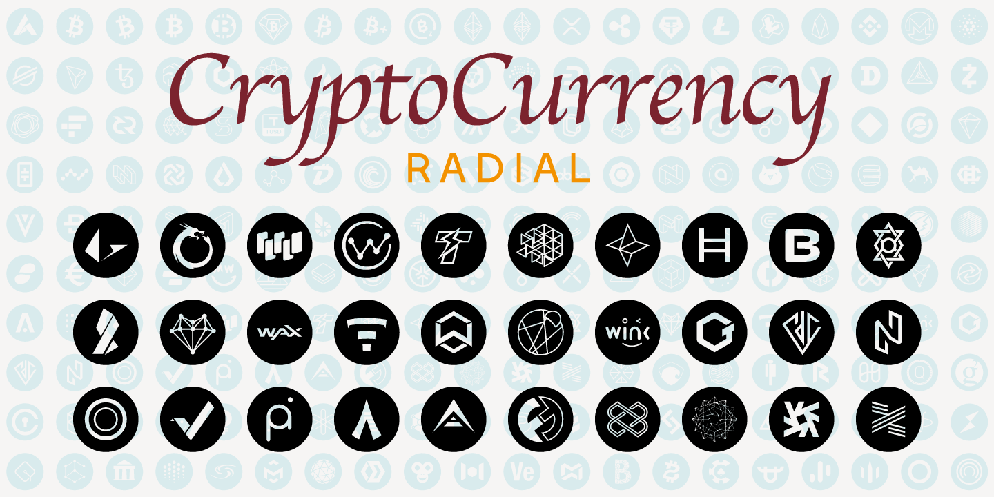 Пример шрифта Cryptocurrency Radial